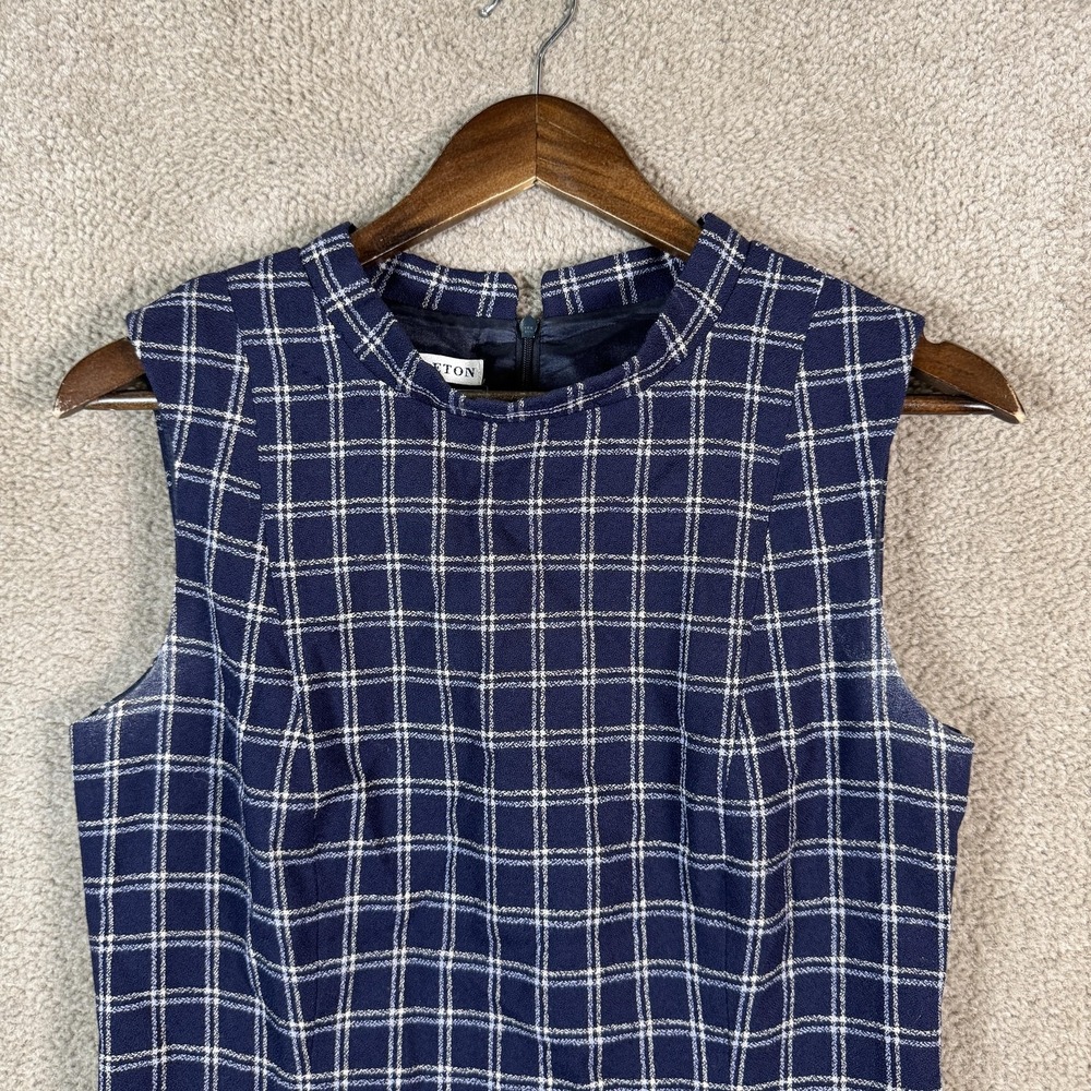 Pendleton Dress Womens 10 Blue Plaid Wool Sleeveless Sheath Work Office USA - Picture 2 of 11